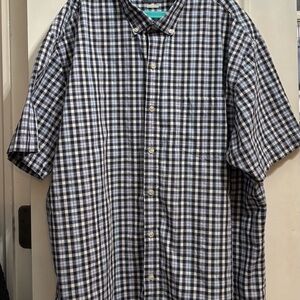 Van Heusen Navy and White Plaid Shirt